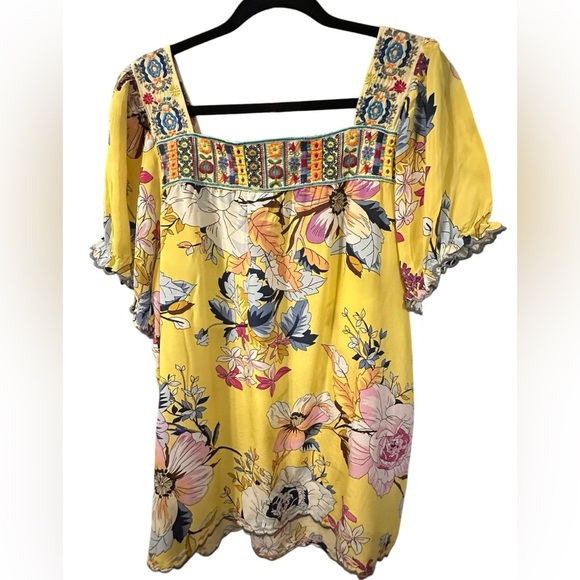 Johnny Was Yellow Floral Blouse - Picture 1 of 6